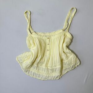 Aritzia Wilfred flowy lace dainty pastel yellow tank top